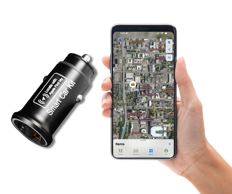 Smart Car Charger Cigarette Lighter Adapter,Apple Certified Anti-Loss Device,Dual USB Type-C Fast Charging,Precise Navigation ,Find My Compatible