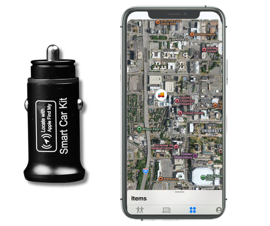 Smart Car Charger Cigarette Lighter Adapter,Apple Certified Anti-Loss Device,Dual USB Type-C Fast Charging,Precise Navigation ,Find My Compatible