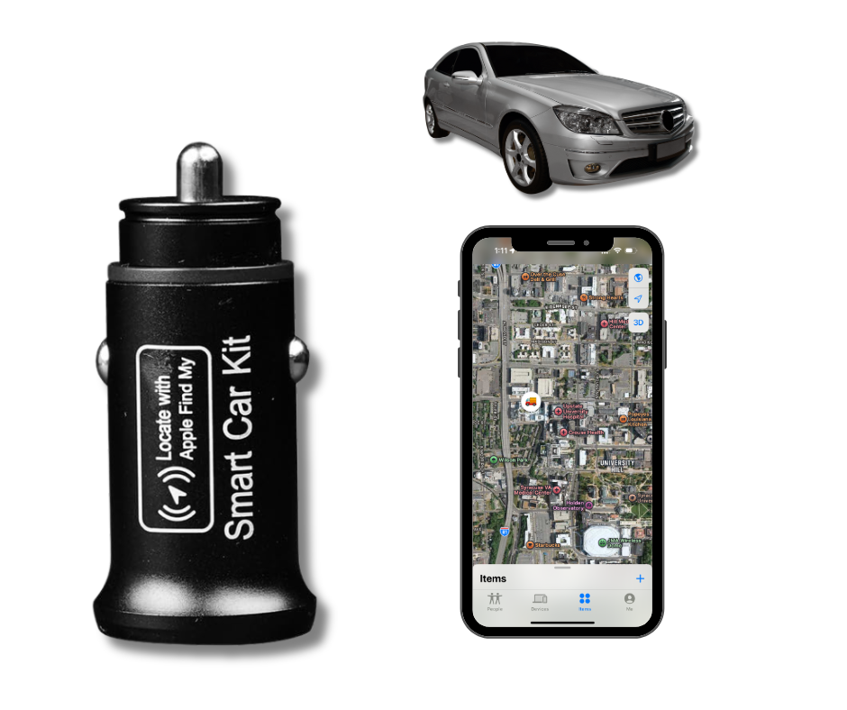 Smart Car Charger Cigarette Lighter Adapter,Apple Certified Anti-Loss Device,Dual USB Type-C Fast Charging,Precise Navigation ,Find My Compatible