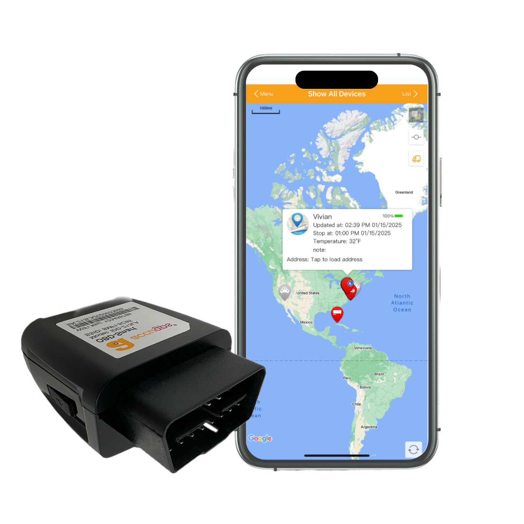 Deep Orange Technology - OBD II Smart GPS tracker with One Year Free Subscription