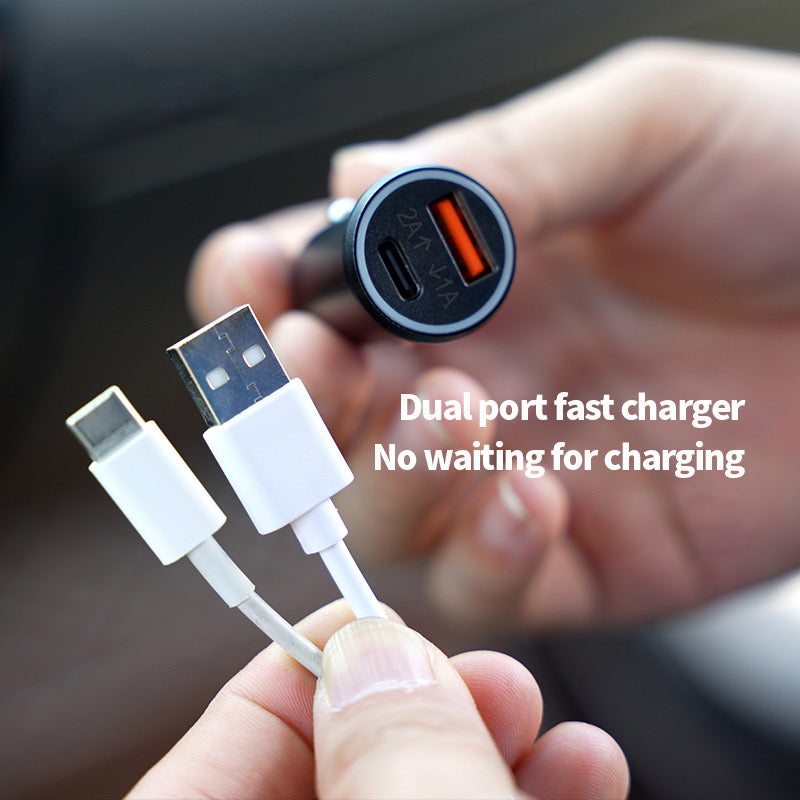 Smart Car Charger Cigarette Lighter Adapter,Apple Certified Anti-Loss Device,Dual USB Type-C Fast Charging,Precise Navigation ,Find My Compatible